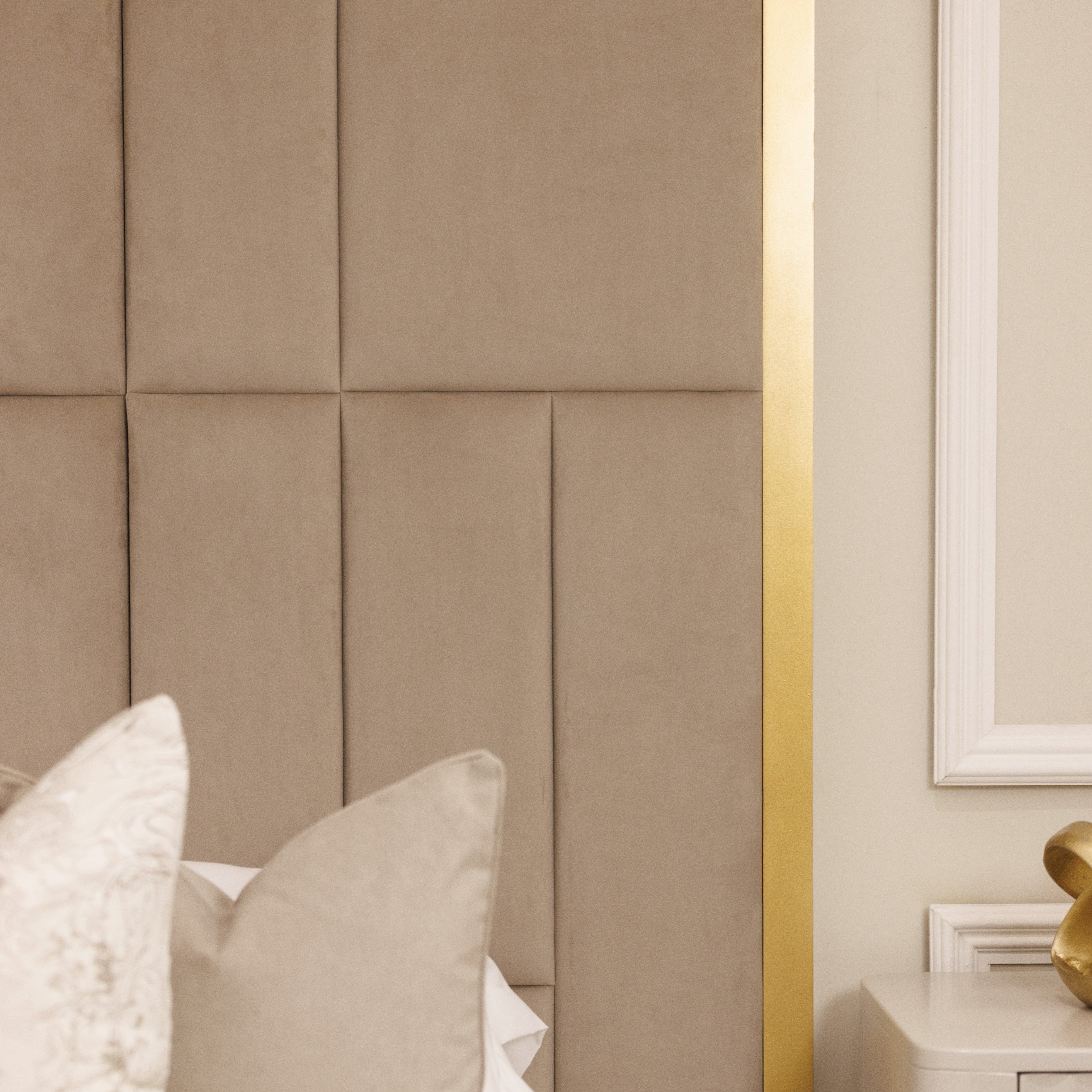 Kensington Mink & Gold Premium Abstract Headboard Headboard 
