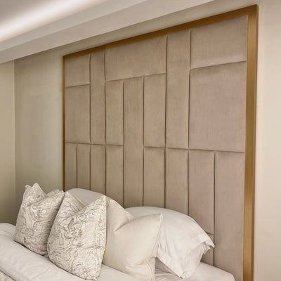 Kensington Mink & Gold Premium Abstract Headboard Headboard 