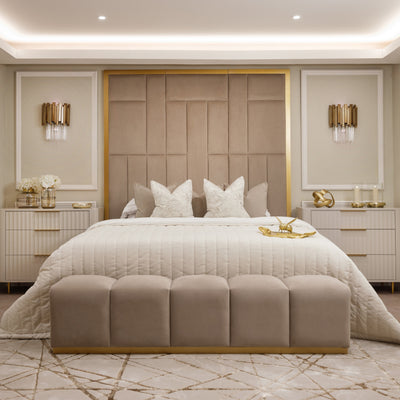 Kensington Mink & Gold Premium Abstract Headboard Headboard 