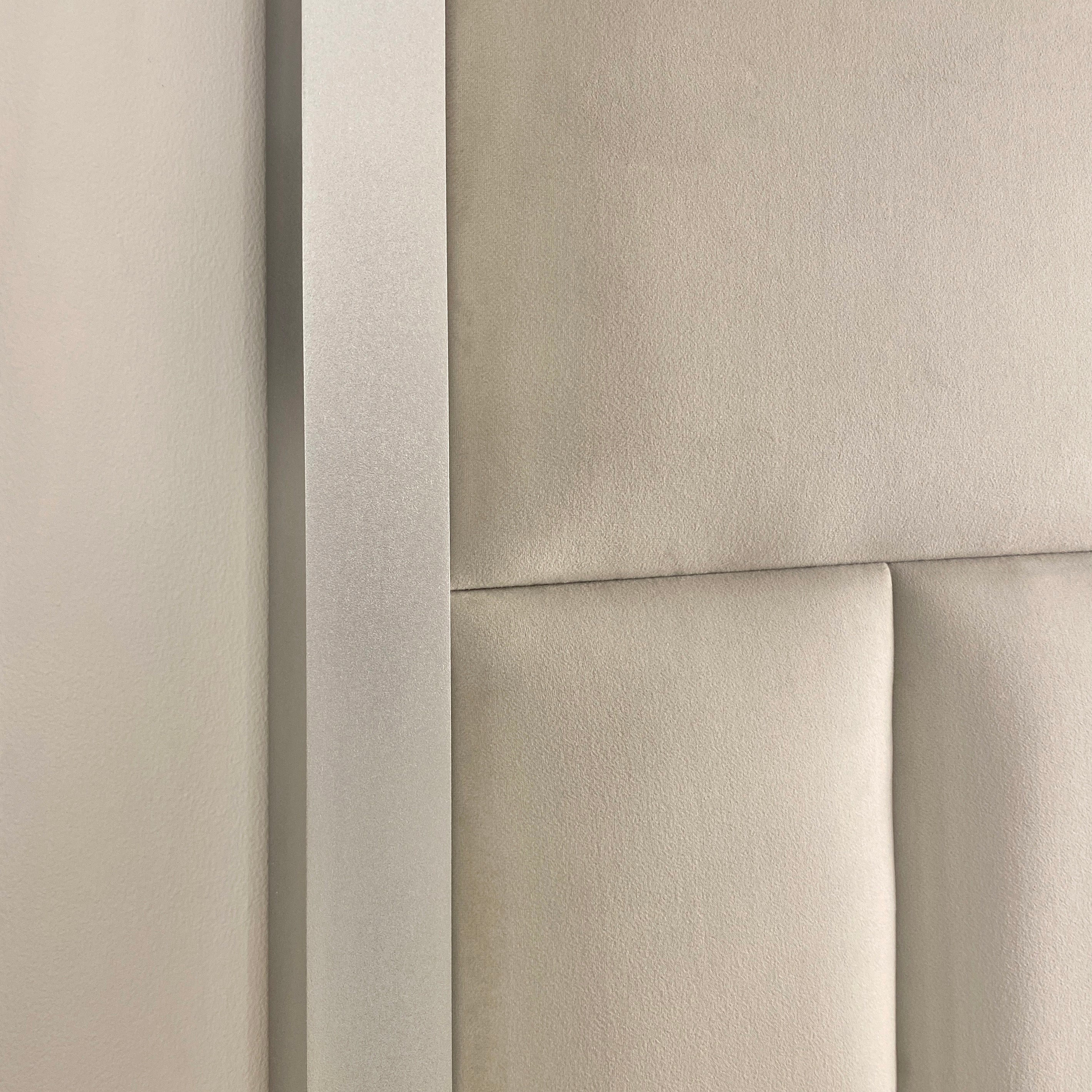 Kensington Smoke Grey & Silver Premium Abstract Headboard Headboard 