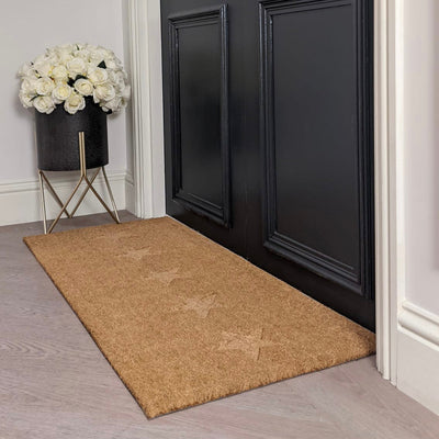 Kyla Natural Star Print Large Doormat Rug 