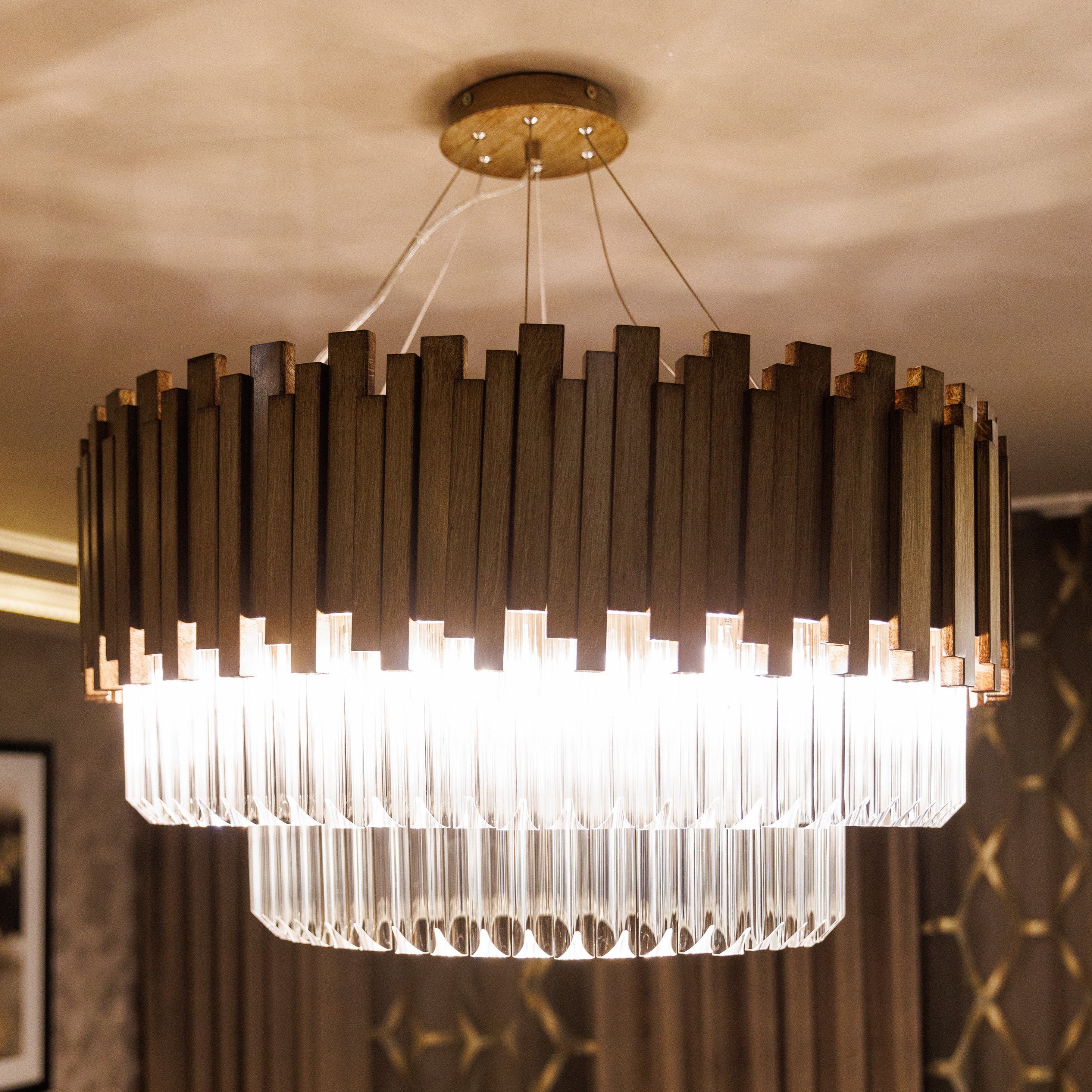 Legacy Premium Bronze & Glass Large Chandelier Lighting 