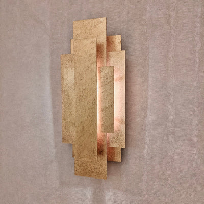 Leora Rectangular Gold Panel Wall Light Lighting 