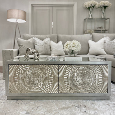 Leverette Silver Premium 4 Drawer Coffee Table Coffee Table 