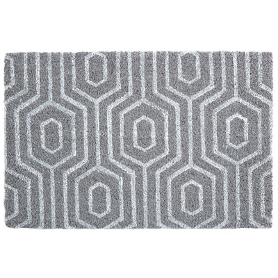 Lia Grey Geometric Doormat Rug 