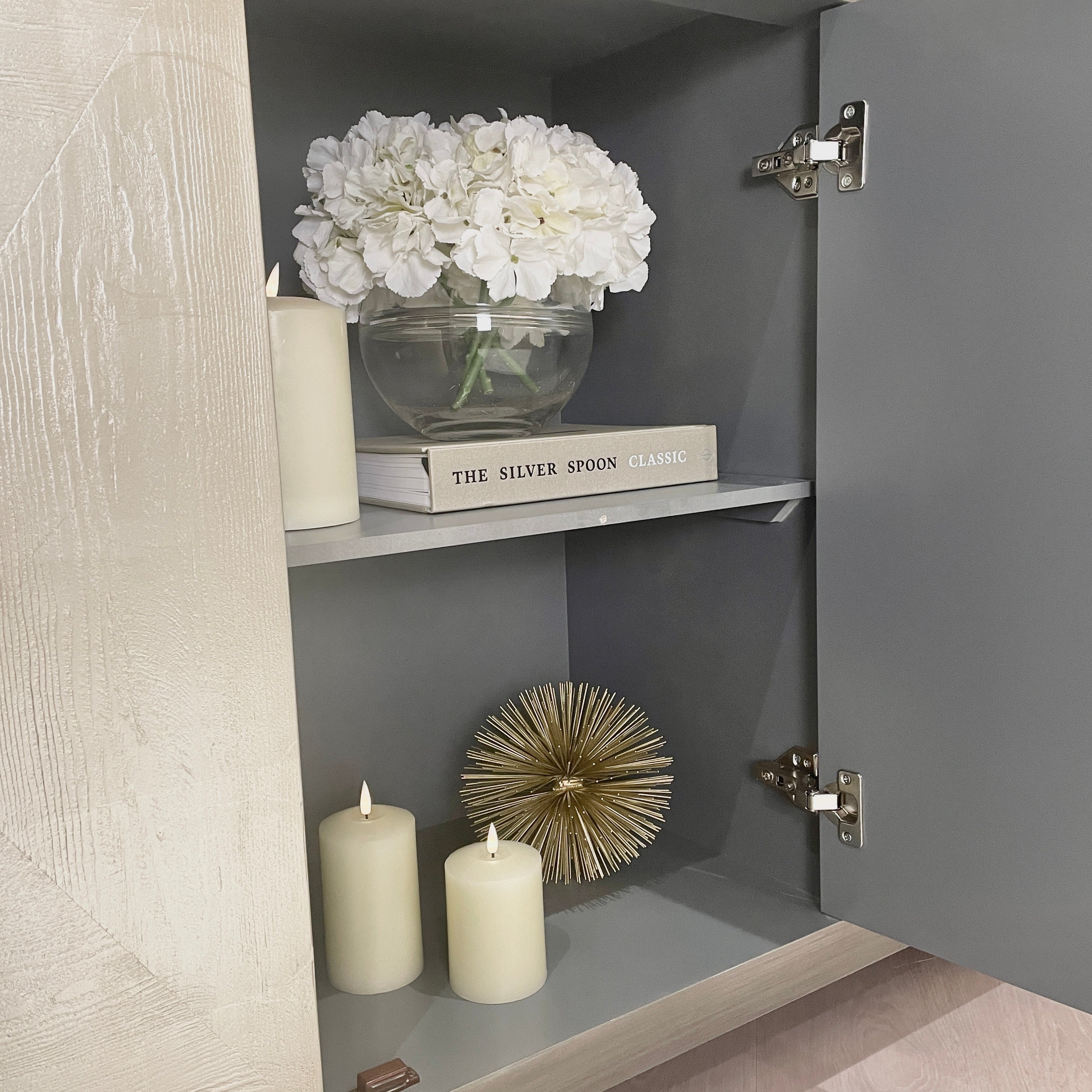 Lockett Premium Silver & Bronze 3 Door Sideboard Furniture 