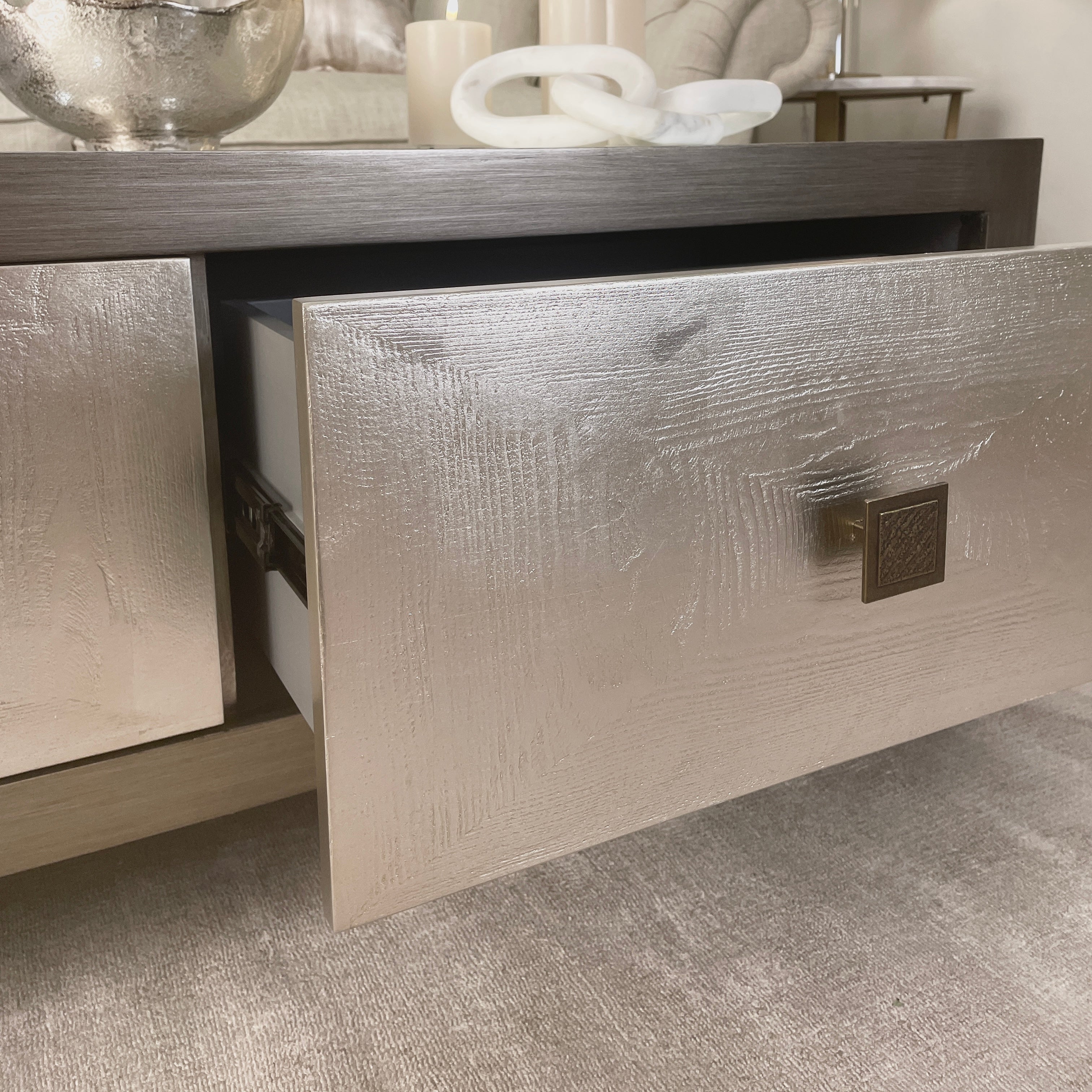 Lockett Premium Silver & Bronze Coffee Table Coffee Table 