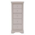 Louvre Taupe Wooden 5 Drawer Tall Chest Furniture 