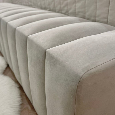 Madeline Silver Velvet & Oyster Luxury Bench 