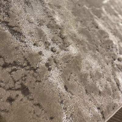 Maia Grey, Cream & Silver Marble Runner Rug 