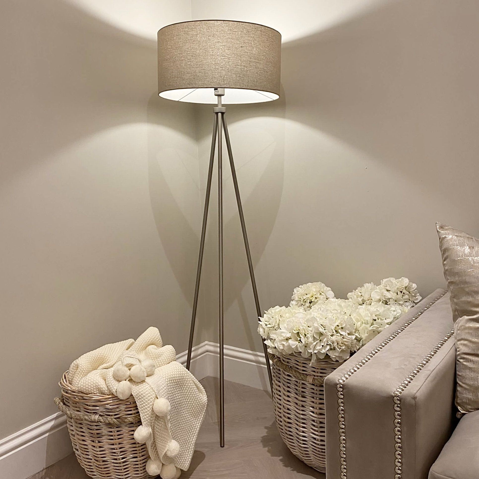 Marilla Nickel Tripod Floor Lamp Lighting 