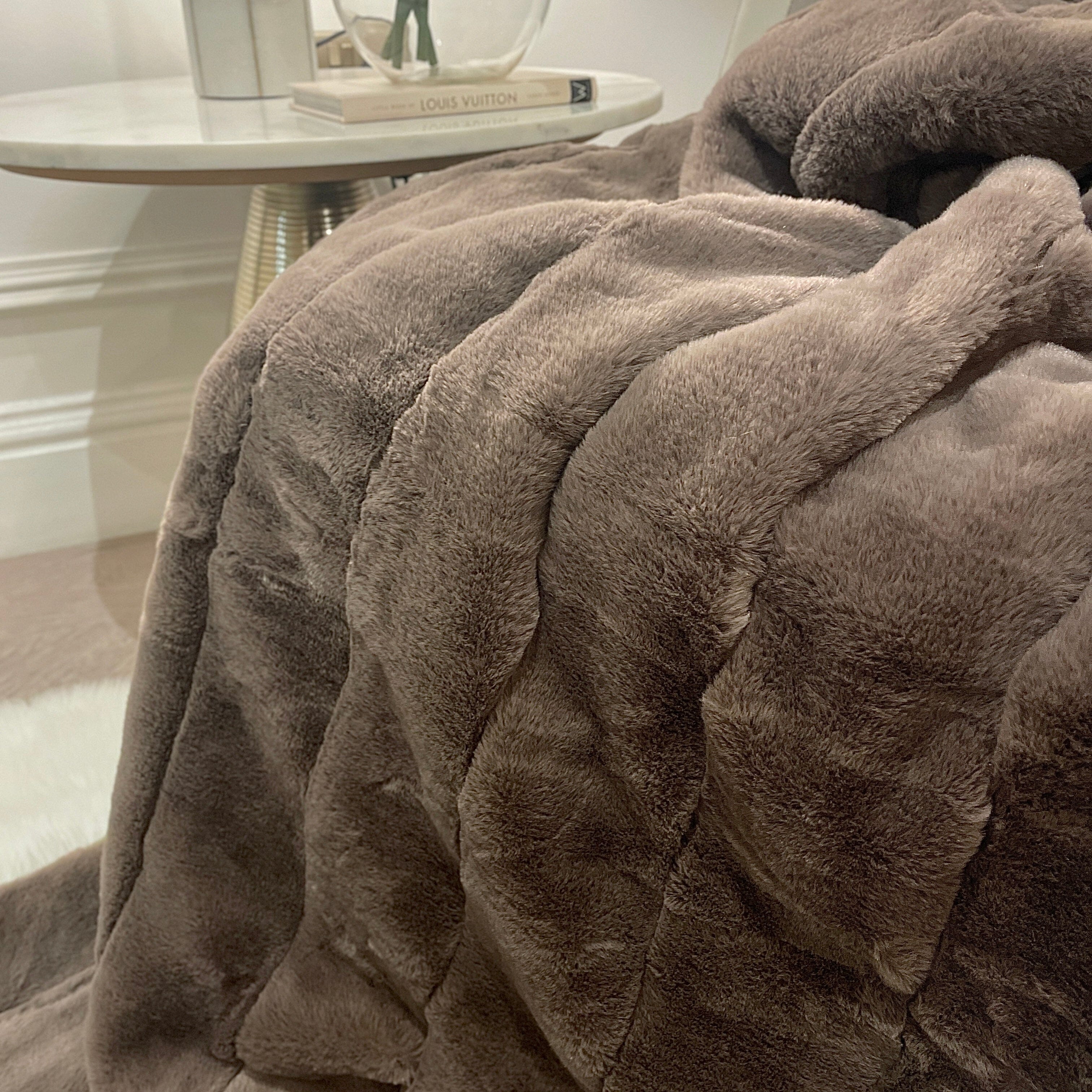Marlowe Chestnut Faux Fur Throw Throw 