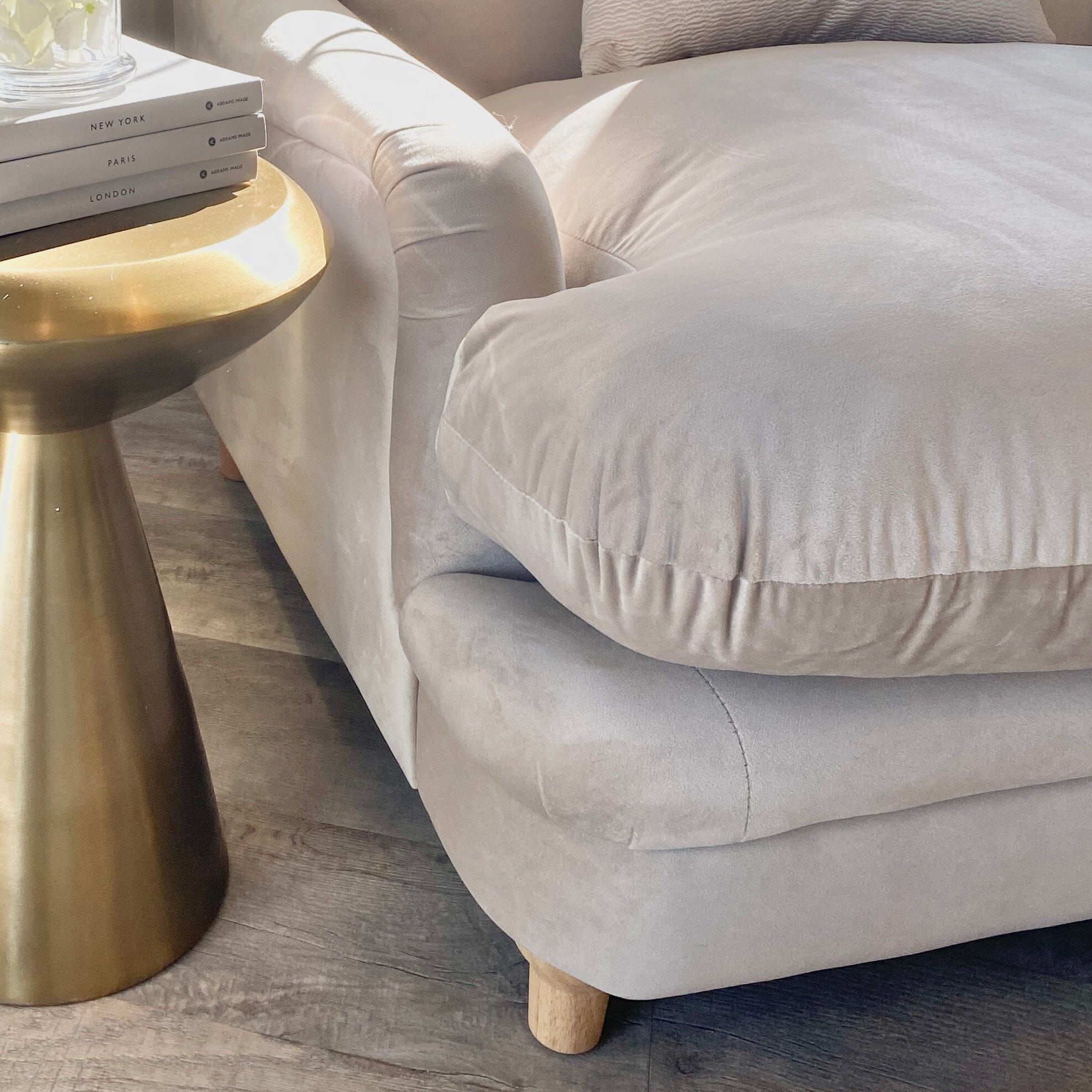 Marshmallow Beige Velvet Squashy Chair Chair 