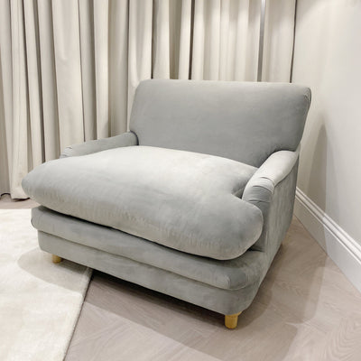 Marshmallow Grey Velvet Squashy Chair Chair 