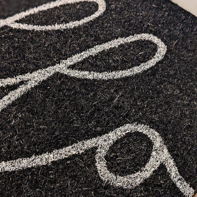 Marston Black 'Hello' Doormat Rug 