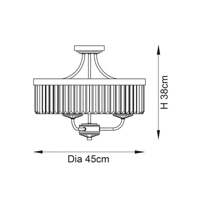 Masika Brass & Glass Pendant Ceiling Light Lighting 