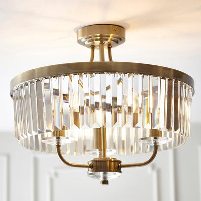 Masika Brass & Glass Pendant Ceiling Light Lighting 