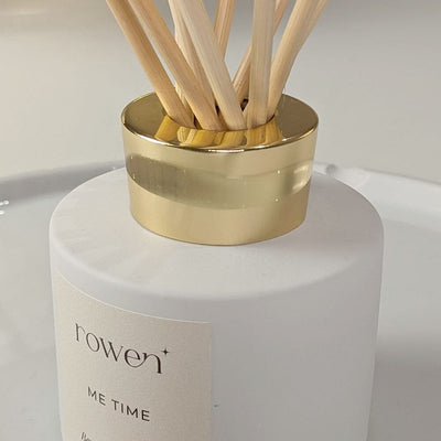 Me Time White & Gold Reed Diffuser - Bergamot & Musk Fragrance 
