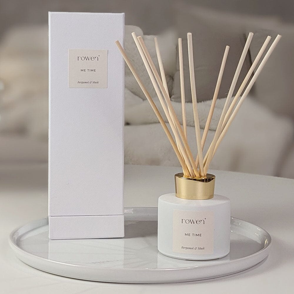 Me Time White & Gold Reed Diffuser - Bergamot & Musk Fragrance 