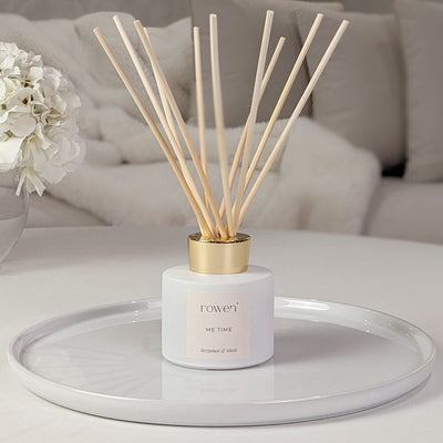 Me Time White & Gold Reed Diffuser - Bergamot & Musk Fragrance 