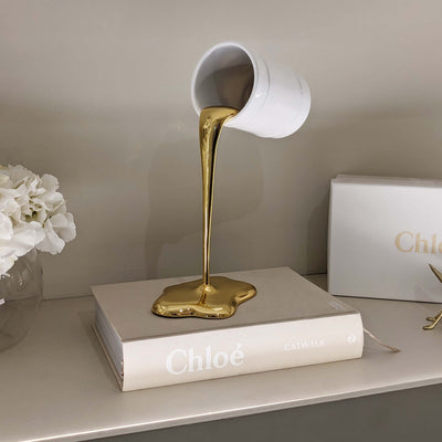 Molten Gold Paint Spill Ornament Accessories 