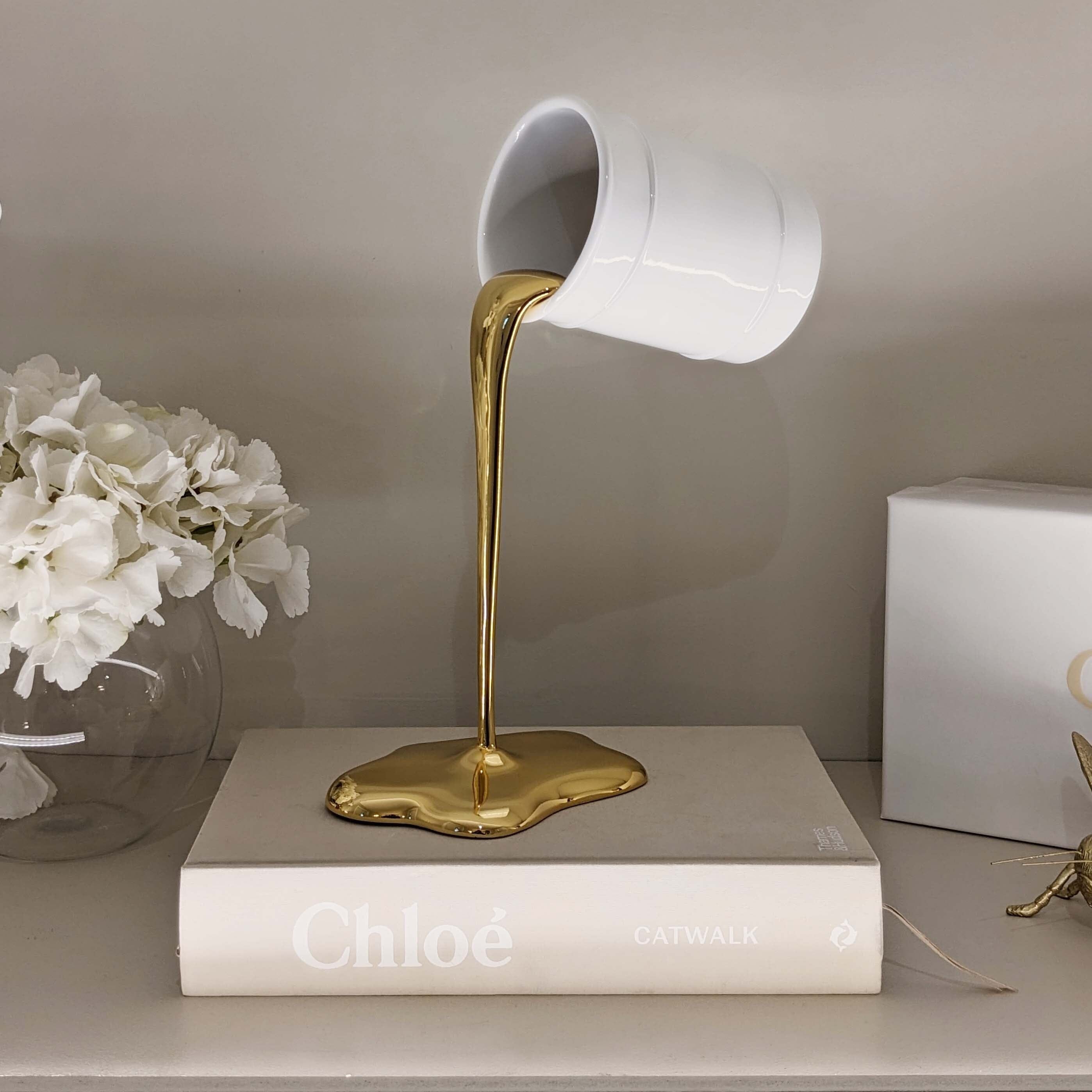 Molten Gold Paint Spill Ornament Accessories 