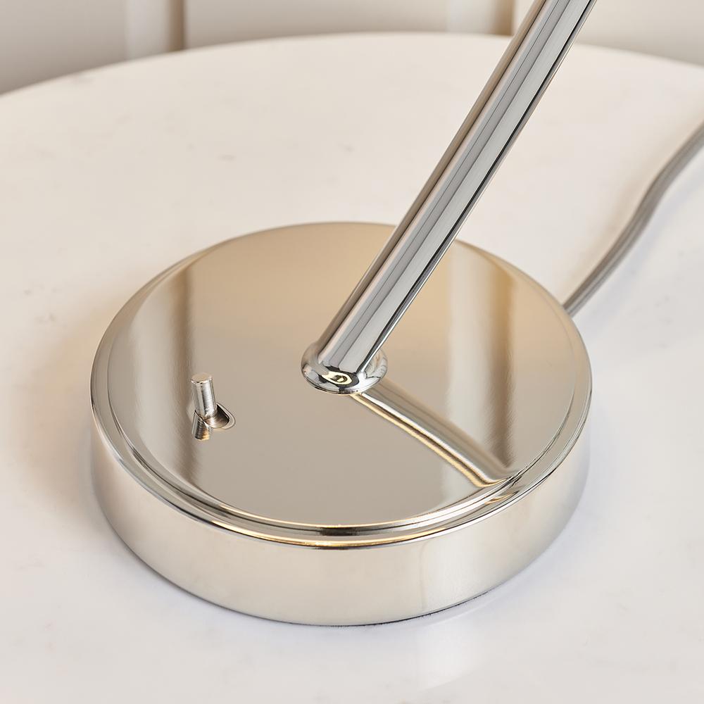 Moreto Silver Table Lamp with White Shade Lighting 