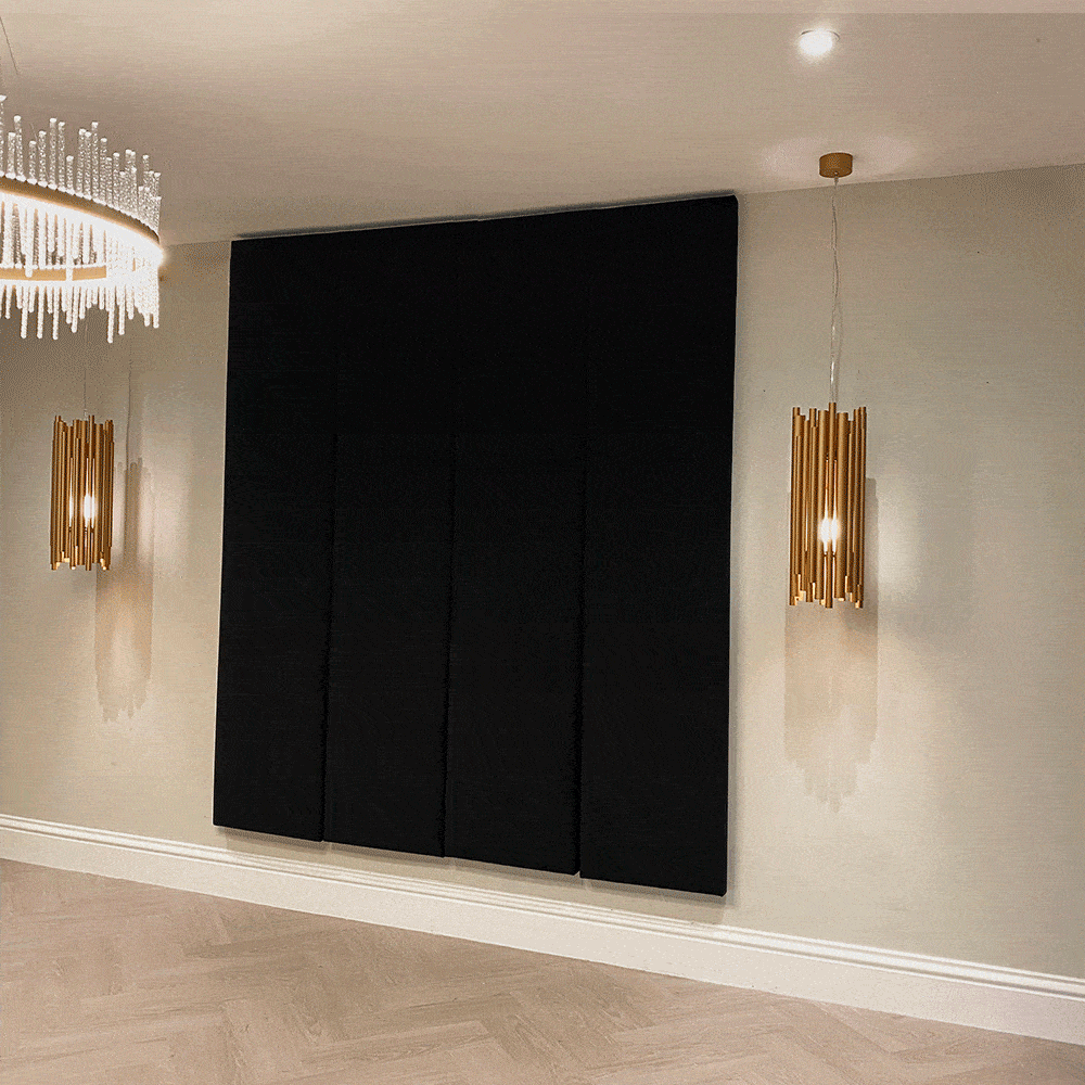 Noir Black Velvet Fabric Sample Headboard 