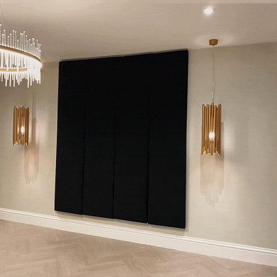 Noir Black Velvet Individual Wall Mounted Headboard Panel - 45cm Headboard 