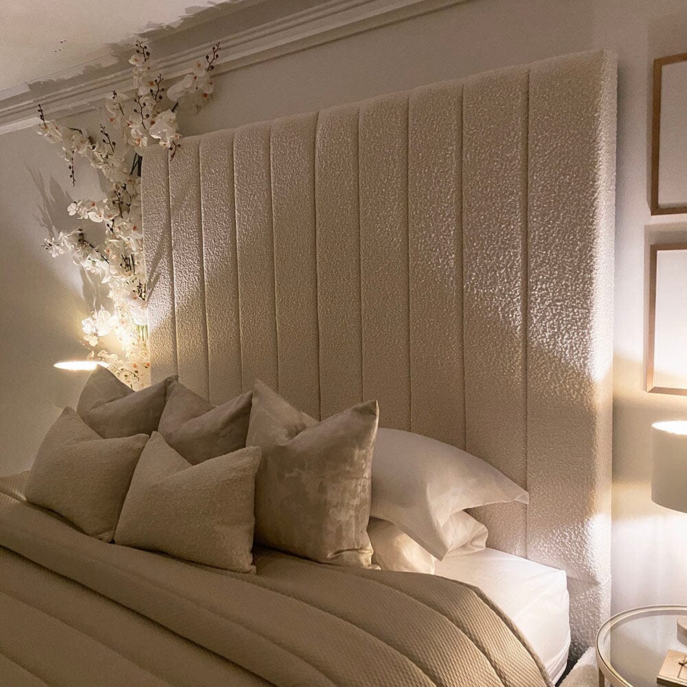 Nori Cream Boucle Luxury Panelled Bed Bed 
