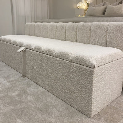 Nori Cream Boucle Panelled Ottoman Box Furniture 