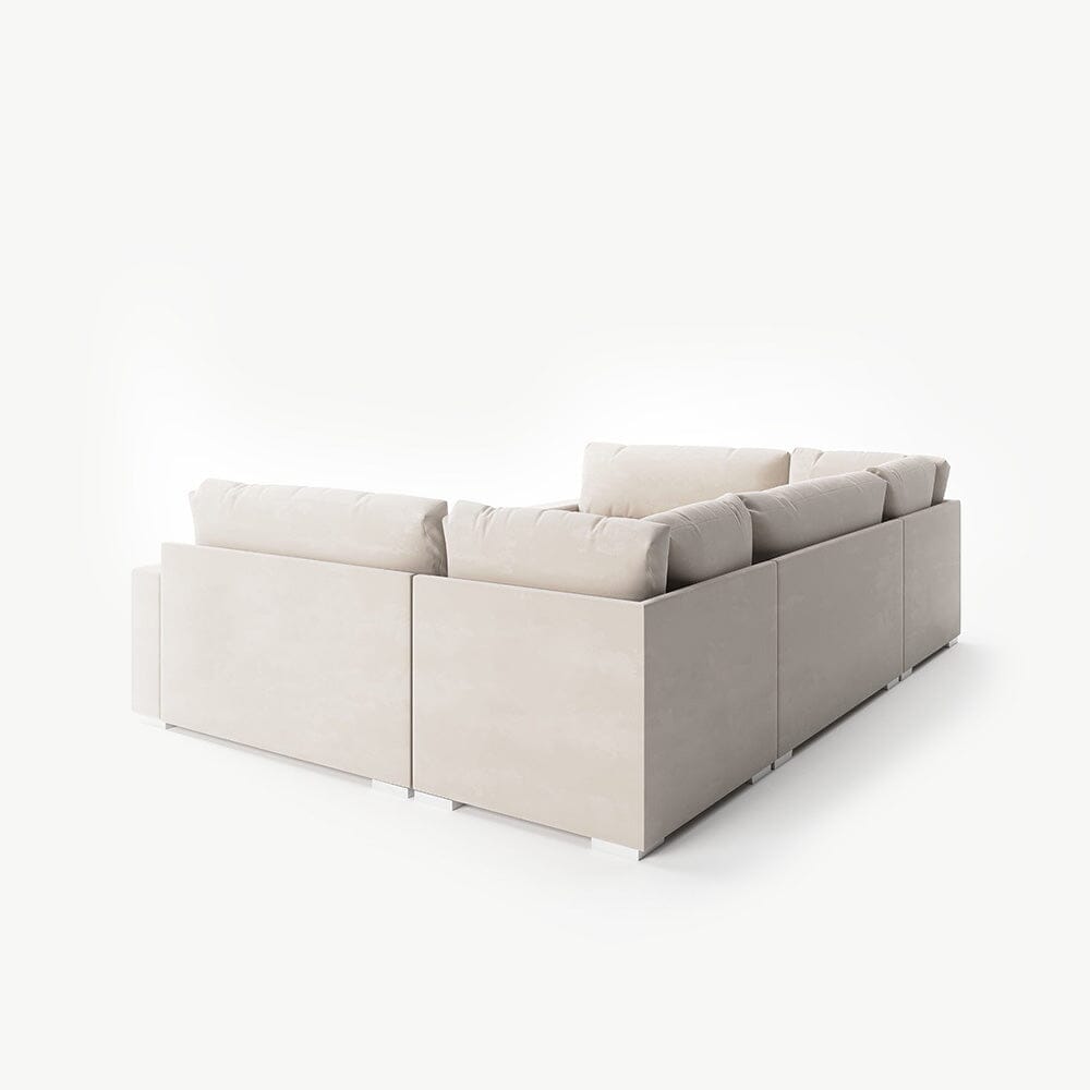 Olivia Cream Premium U-Shaped Sofa Made to Order Sofa 