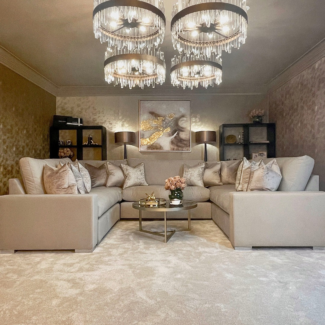 Olivia Mink Premium U-Shaped Sofa Sofa 