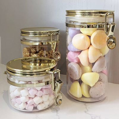 Pharaoh Gold Finish Small Clear Perspex Jar Kitchen 