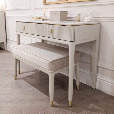 Putney Ivory & Gold Dressing Table Desk / Dressing Table 