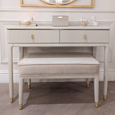 Putney Ivory & Gold Dressing Table Desk / Dressing Table 