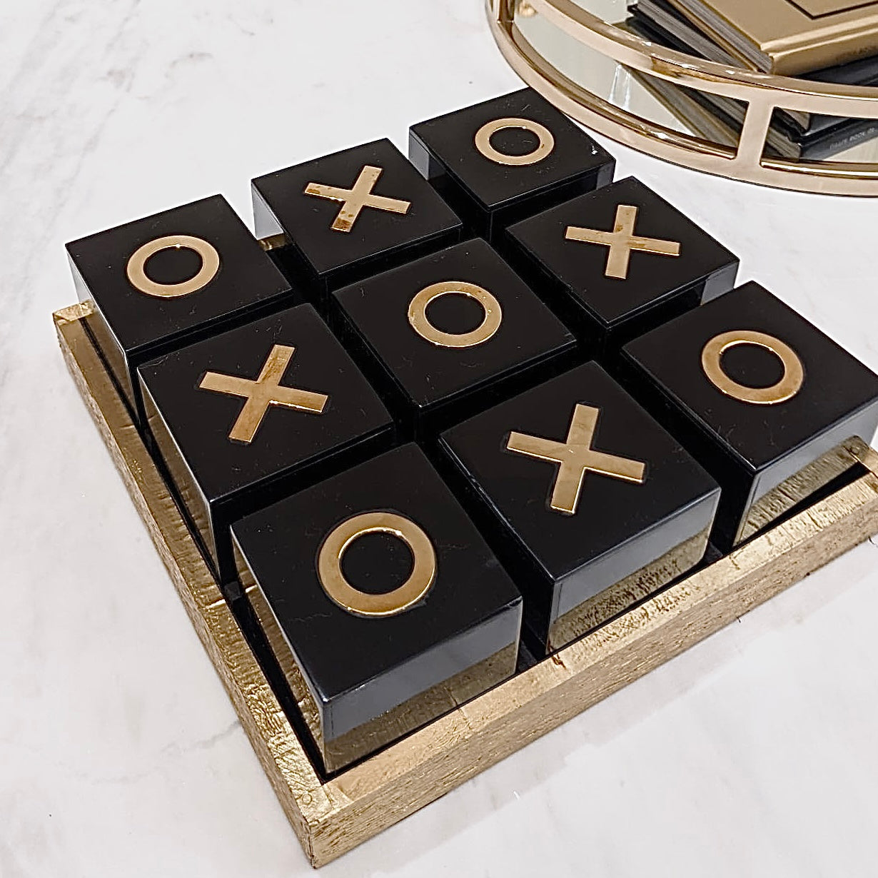 Rae Black & Gold Noughts & Crosses Set Accessories 