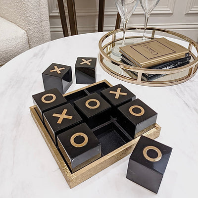 Rae Black & Gold Noughts & Crosses Set Accessories 