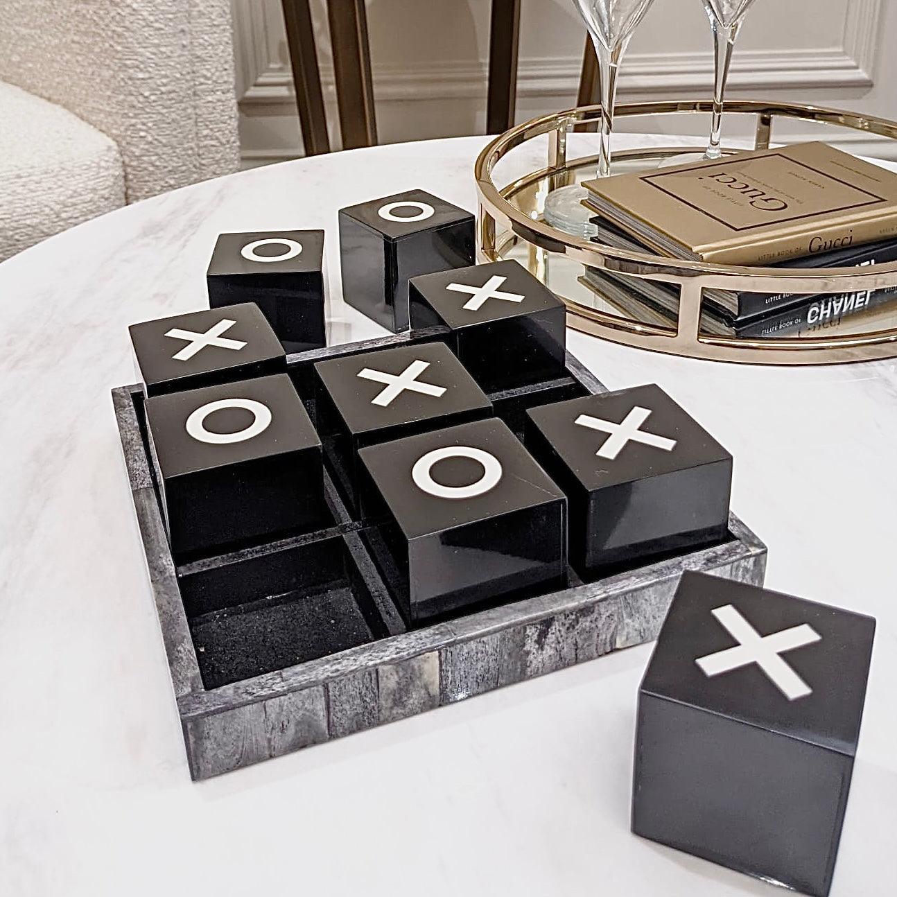 Rae Black & Grey Noughts & Crosses Set Accessories 