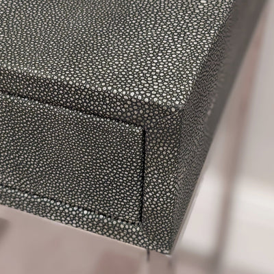Rosero Grey Faux Shagreen Bedside Table 