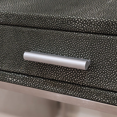Rosero Grey Faux Shagreen Bedside Table 