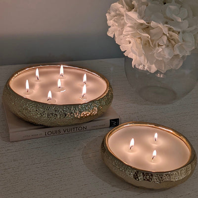 Set of 2 Aeolian Light Gold Candles 