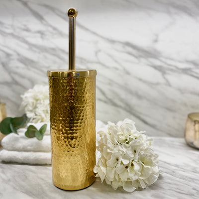 Sierra Hammered Gold Finish Toilet Brush Bathroom 