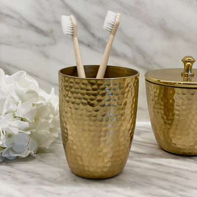 Sierra Hammered Gold Finish Tumbler Bathroom 
