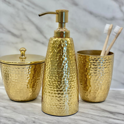 Sierra Hammered Gold Finish Tumbler Bathroom 