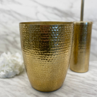Sierra Hammered Gold Finish Waste Bin Bathroom 