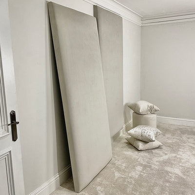 Smoke Grey Velvet Double Width Wall Hanging Headboard Panel - 90cm Made to Order Headboard 