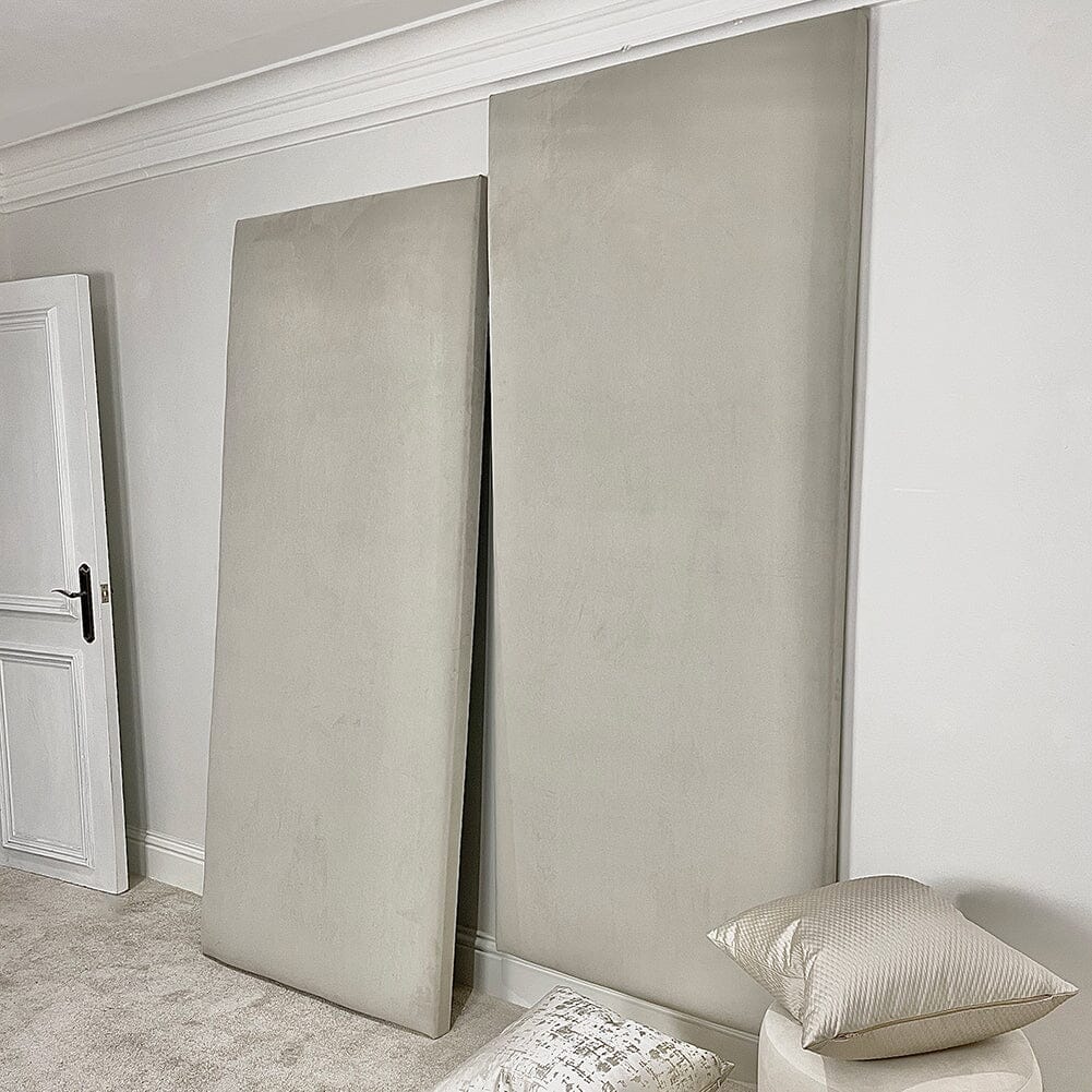 Smoke Grey Velvet Double Width Wall Hanging Headboard Panel - 90cm Made to Order Headboard 