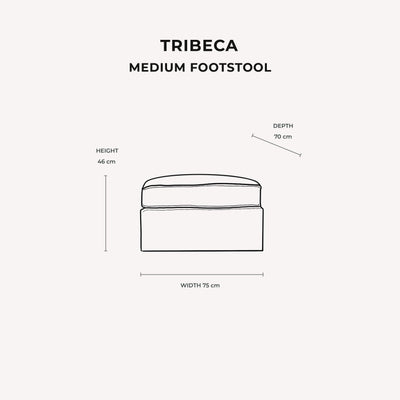 Tribeca Ash Greige Medium Footstool Made to Order Sofa 