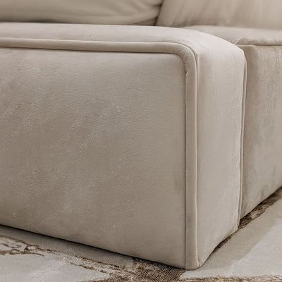 Tropez Chunky Piped Cream Velvet Bed 